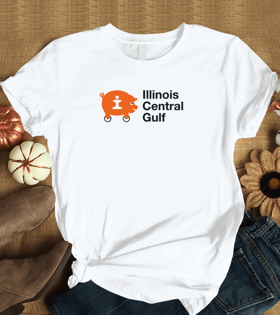 Illinois Central Gulf Pig Icon with Orange Letter I T-Shirt