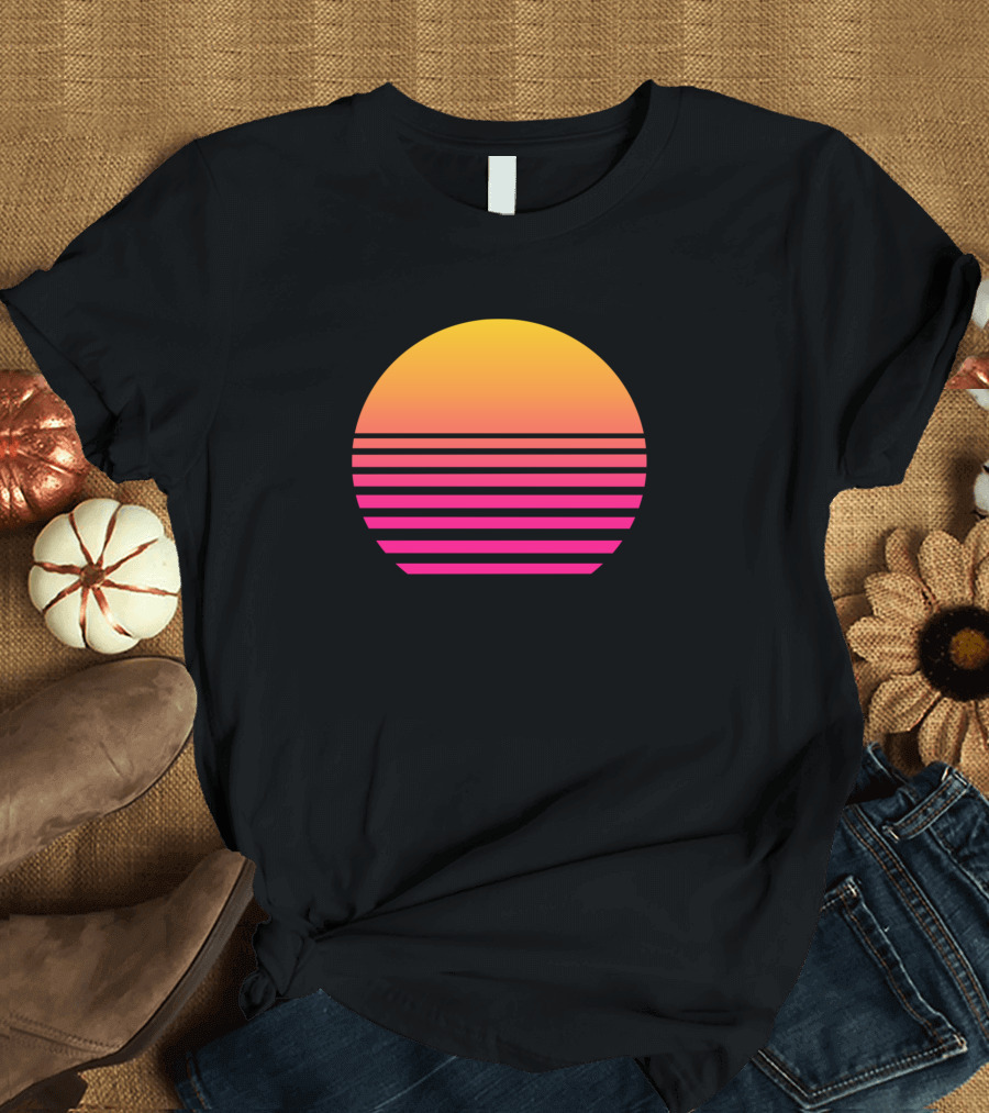 Retro Sunset Gradient Stripes T-Shirt