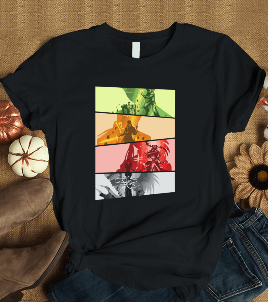 Yu Yu Hakusho Characters Colorful Panel Set T-Shirt