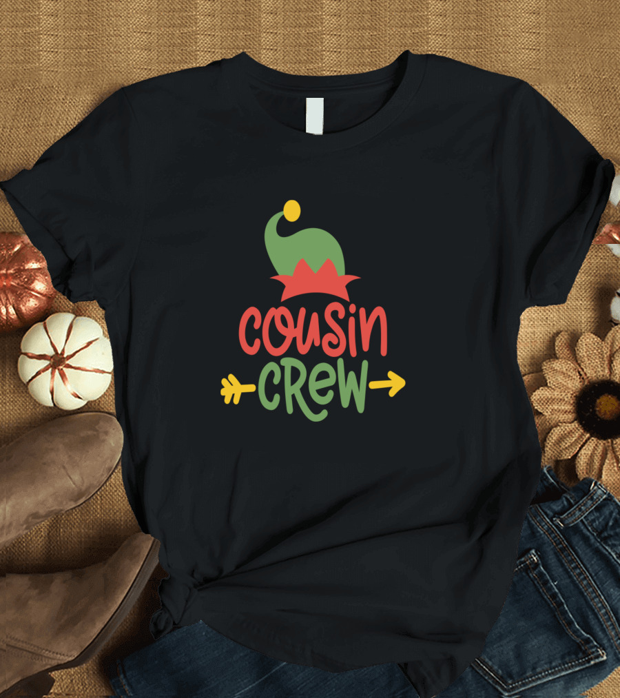 Cousin Crew Christmas Santa Claus Fest Elf Hat T-Shirt