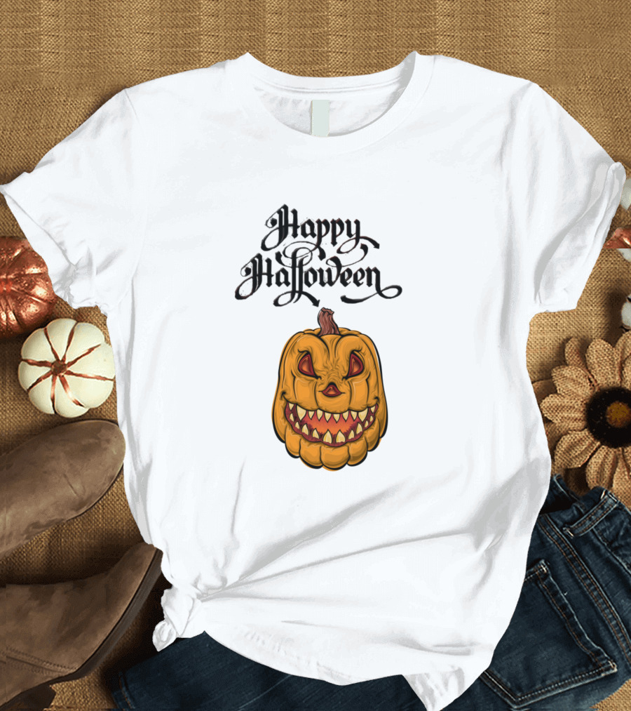 Happy Halloween Pumpkin Grin T-Shirt