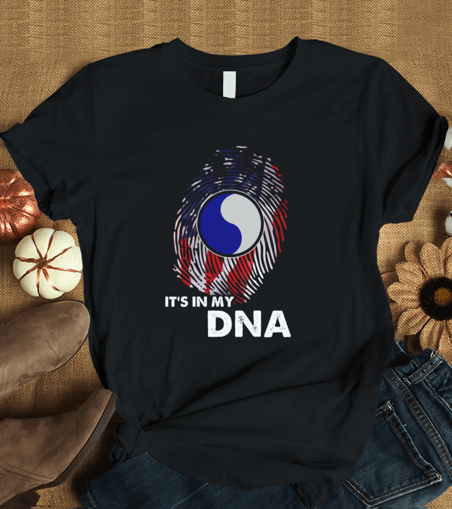 29Th Infantry Division American Flag Fingerprint It's In My DNA T-Shirt