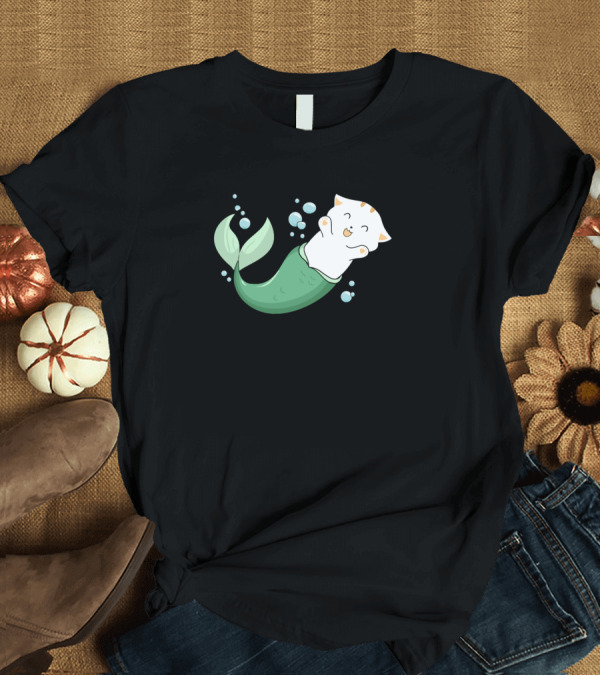 T-Shirt: Mermaid Tails Cat Fin Fun Kitty Funny Cats T-Shirt Mermaid Tails Cat Fin Fun Kitty Funny Cats T-Shirt
