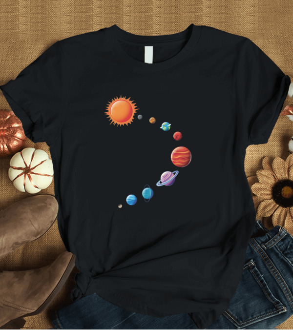 T-Shirt: Colourful Solar System Planets Sun Nine Baby T-Shirt Colourful Solar System Planets Sun Nine Baby T-Shirt