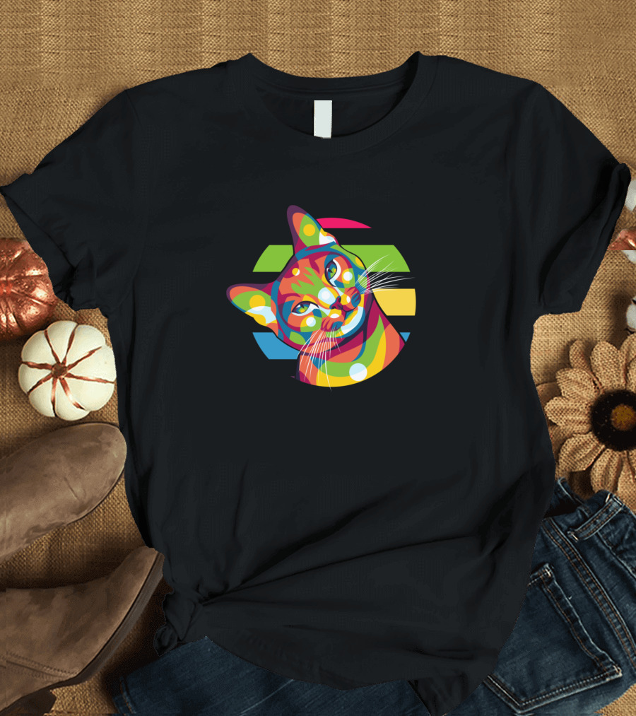 Cute Cat Rainbow Pop T-Shirt