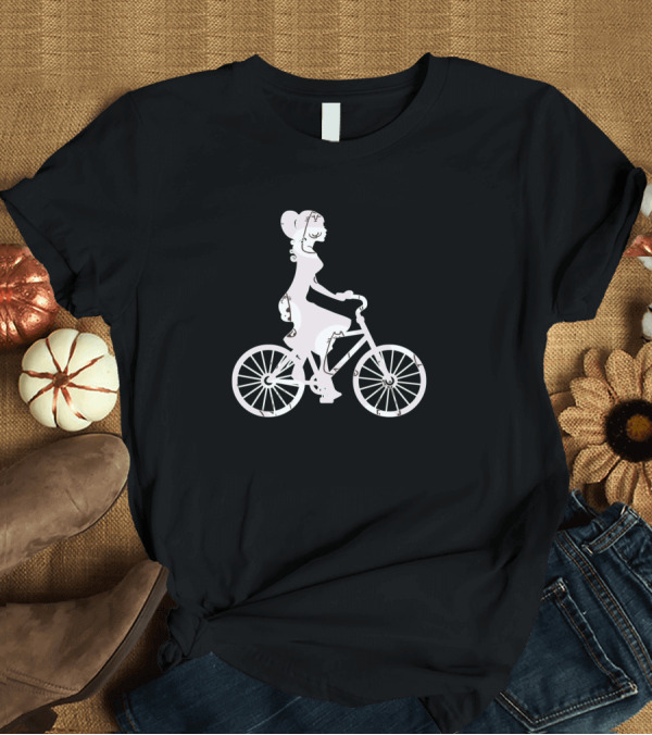 T-Shirt: Cycling Silhouette Woman Bicycle 178 T-Shirt Cycling Silhouette Woman Bicycle 178 T-Shirt