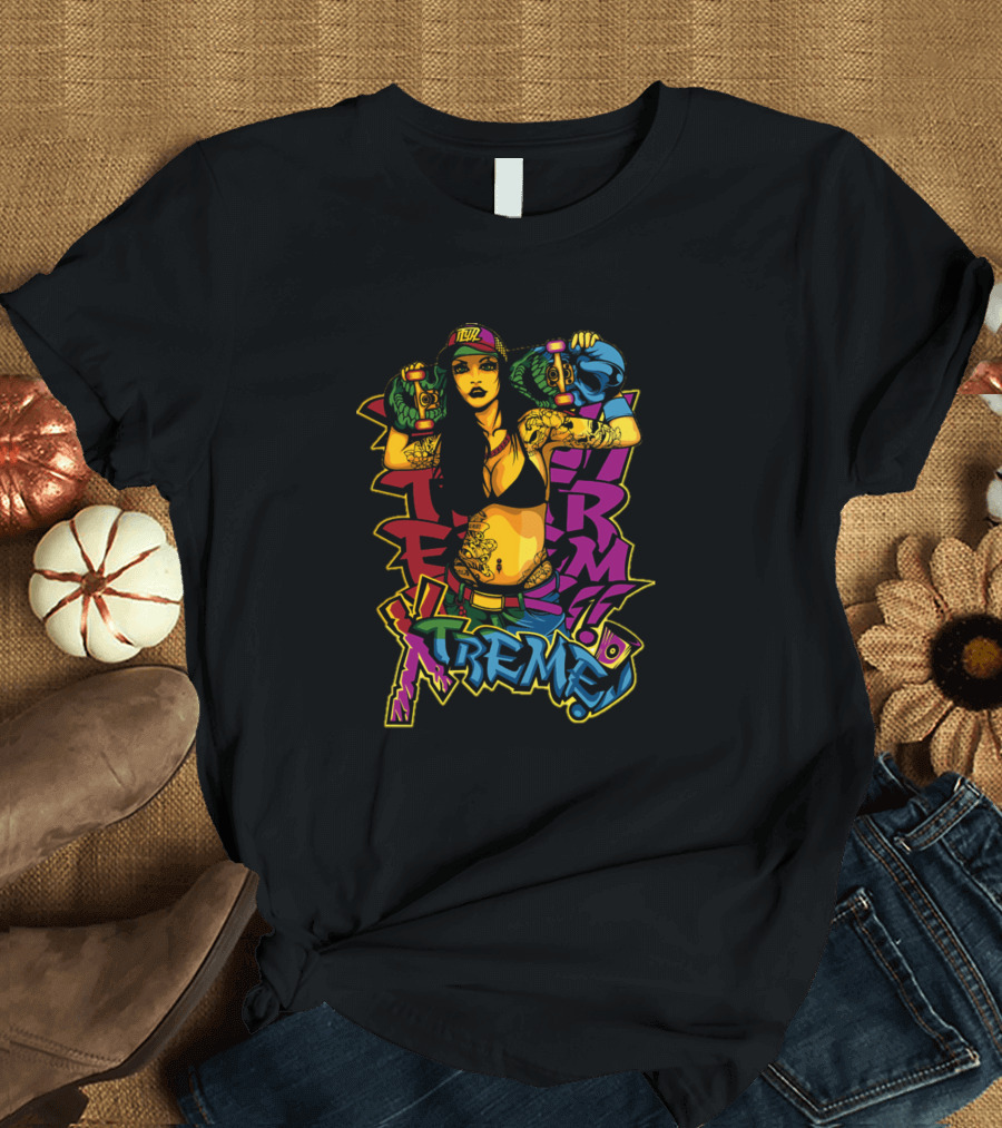 XTREME Street Style Urban Graffiti Skateboard Tattoo T-Shirt