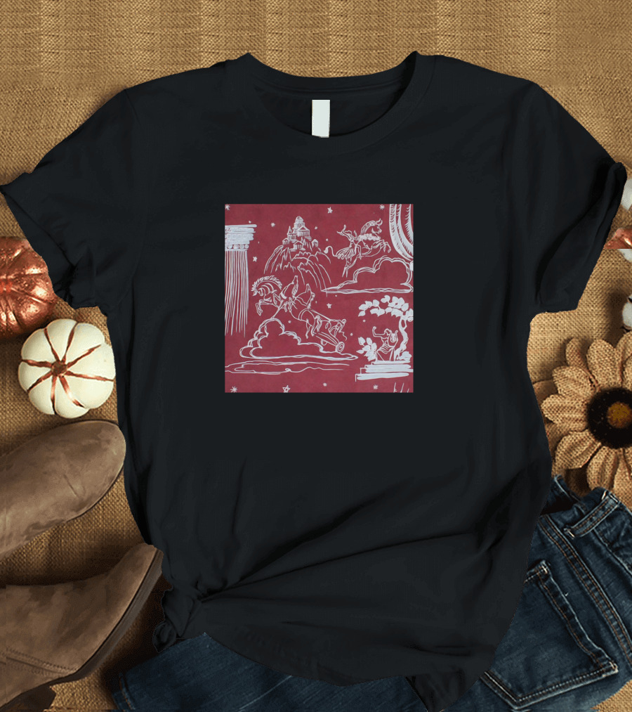 James Seeman Acropolis Mid Century Modern Greek Mythology Scenic Red Print T-Shirt