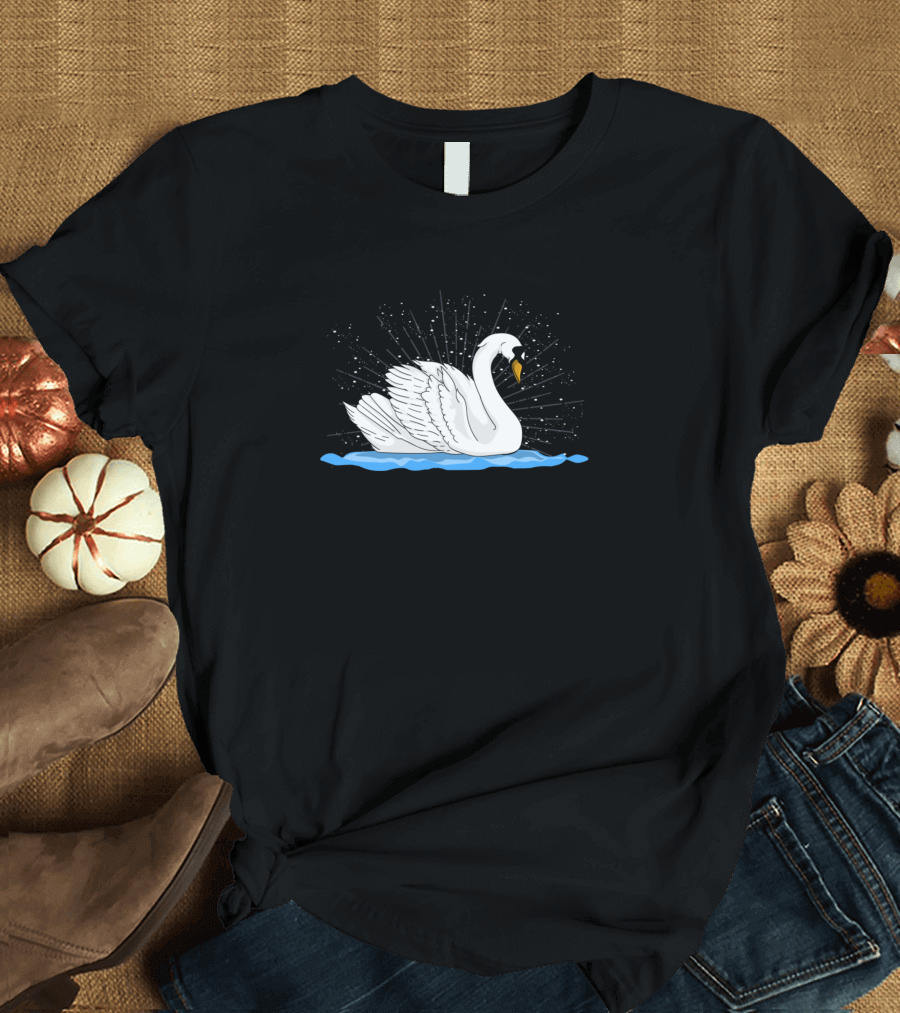 White Swan Lake Stars Swans T-Shirt