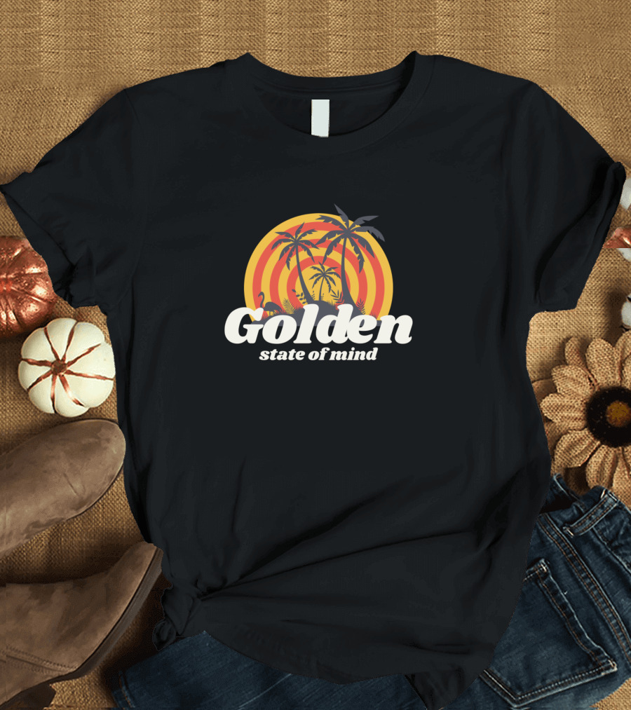 Golden State Of Mind Tropical California Palm Trees Sunset T-Shirt