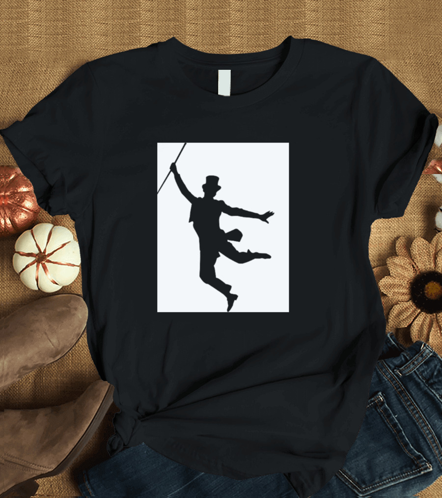 Charlie Chaplin Silhouette Iconic Pose with Cane T-Shirt