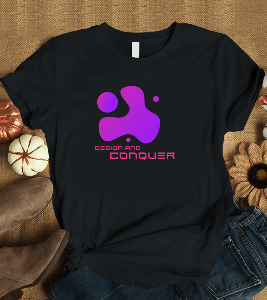 Design And Conquer Futuristic Abstract Purple Shape T-Shirt