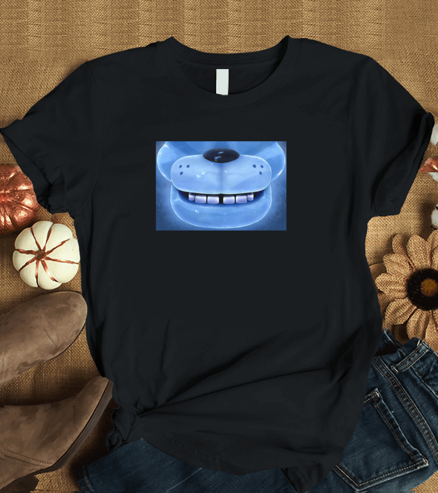 Fnaf Freddy Frostbear Face Mask Blue Bear Teeth Close-Up T-Shirt