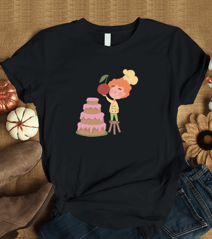 Little Baker with Cherry Topped Cake T-Shirt