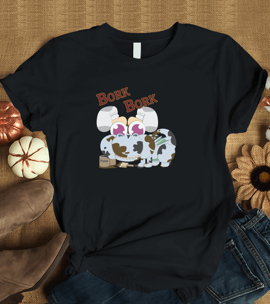 Bork Bork Dragon Dressed as Puppy with Paint T-Shirt