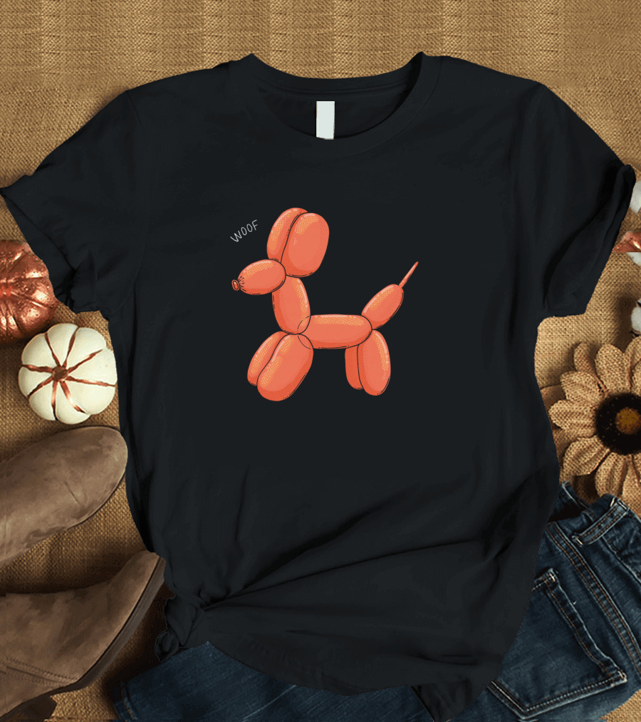 Woof Orange Balloon Dog T-Shirt
