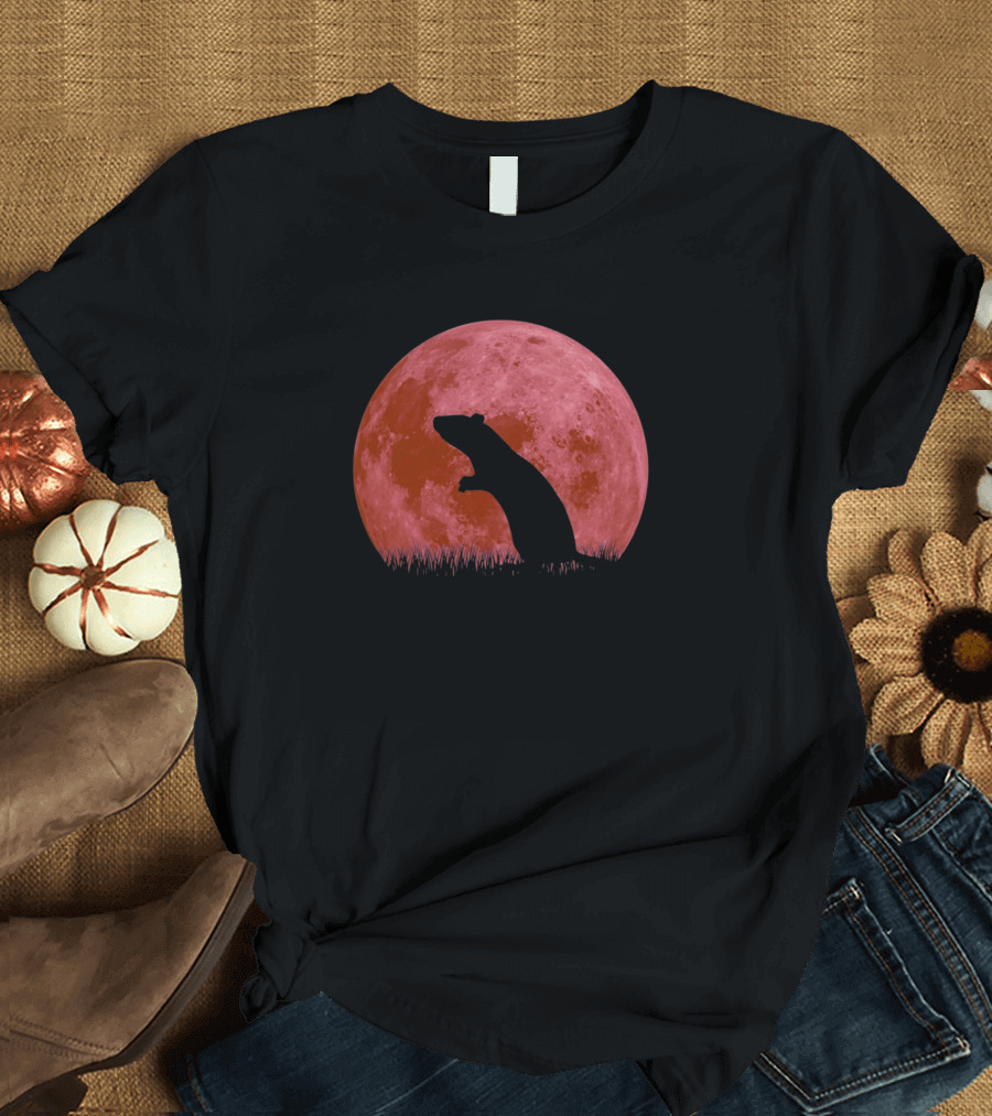 Rat Mouse Silhouette Lunar Full Moon Pet Rats T-Shirt