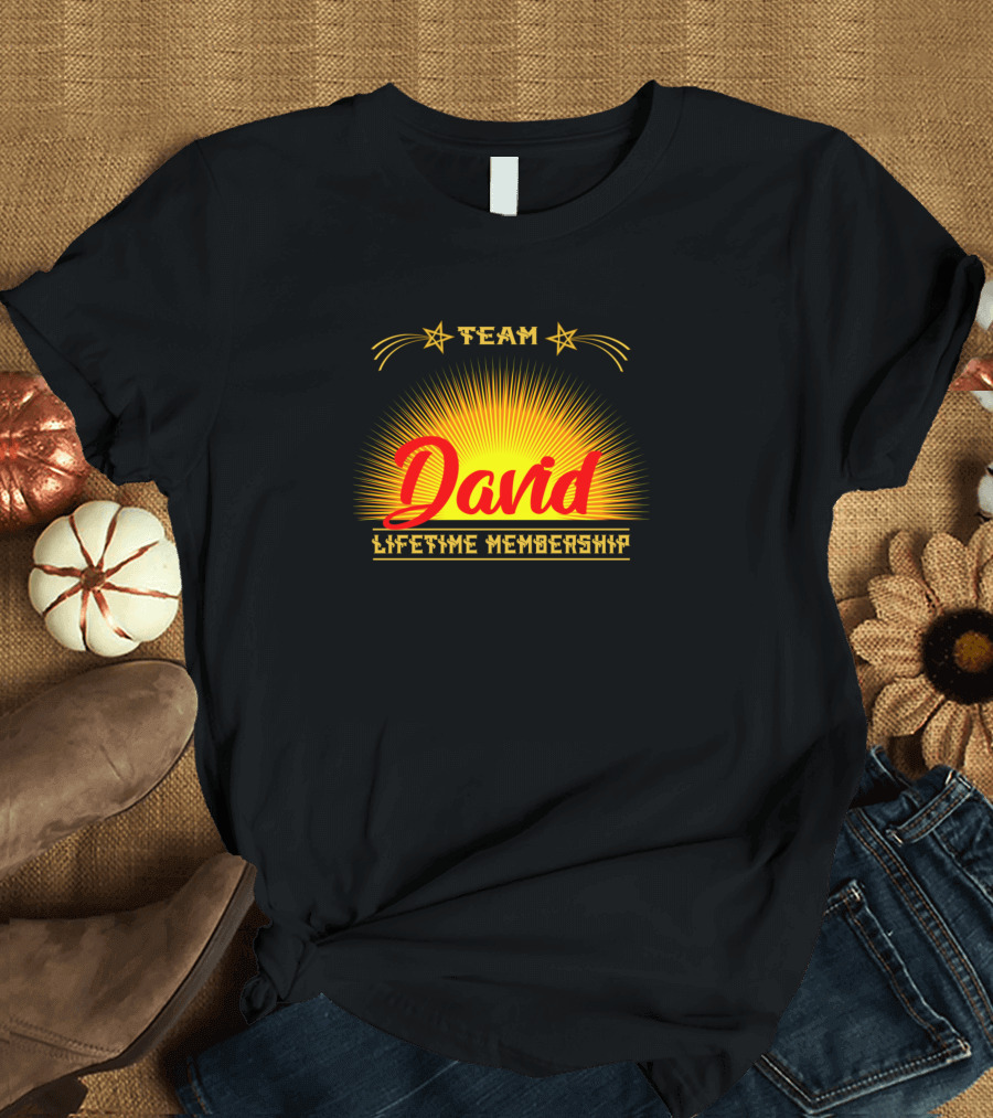 Team David Lifetime Membership Stars and Sunburst T-Shirt