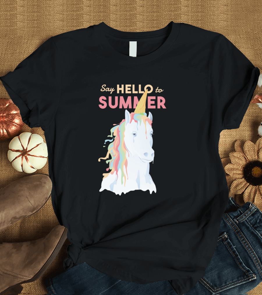 Say Hello to Summer Unicorn Ice Cream Cone Mane T-Shirt