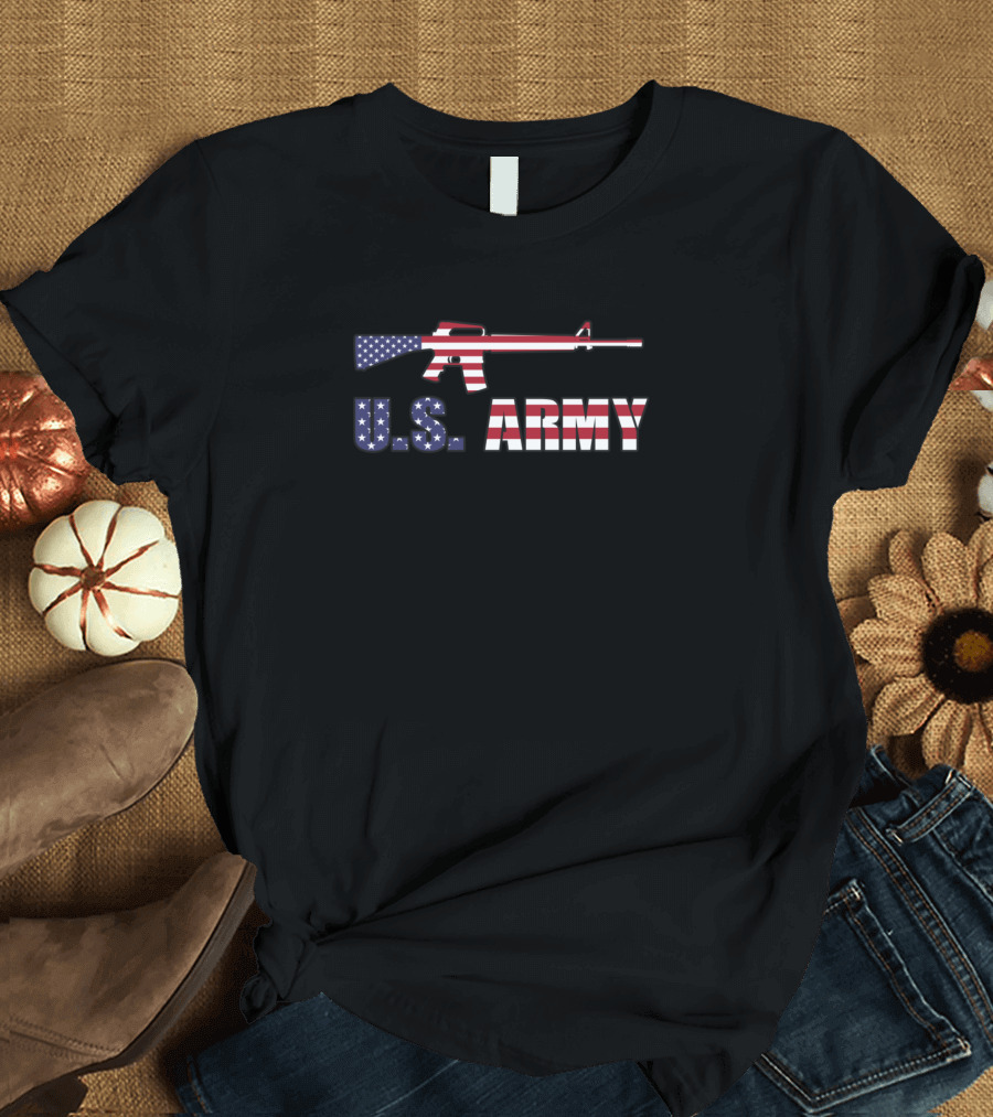 U.S. Army American Flag Rifle T-Shirt