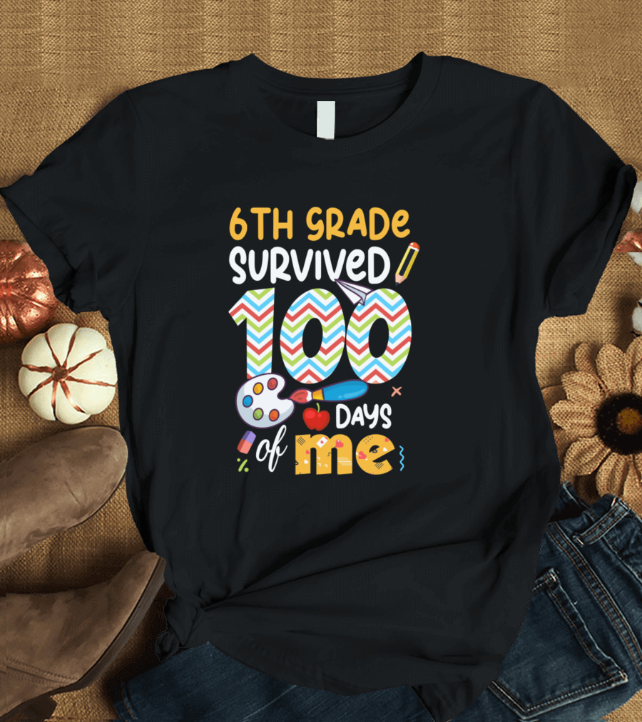 6th Grade Survived 100 Days of Me School 100th Day T-Shirt