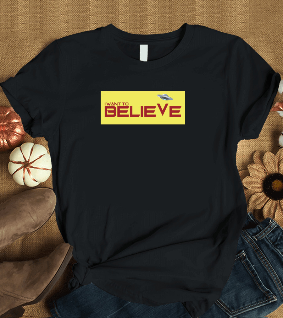 I Want To Believe UFO Yellow T-Shirt