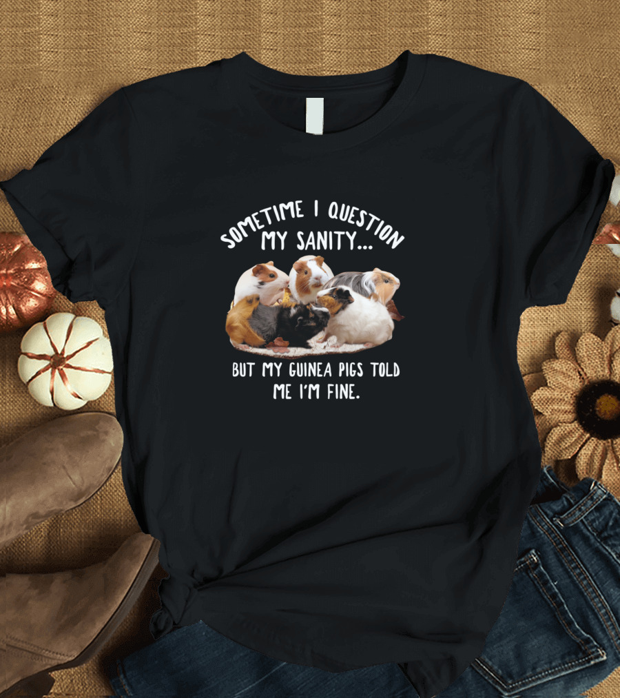 Sometime I Question My Sanity But My Guinea Pigs Told Me I'm Fine T-Shirt