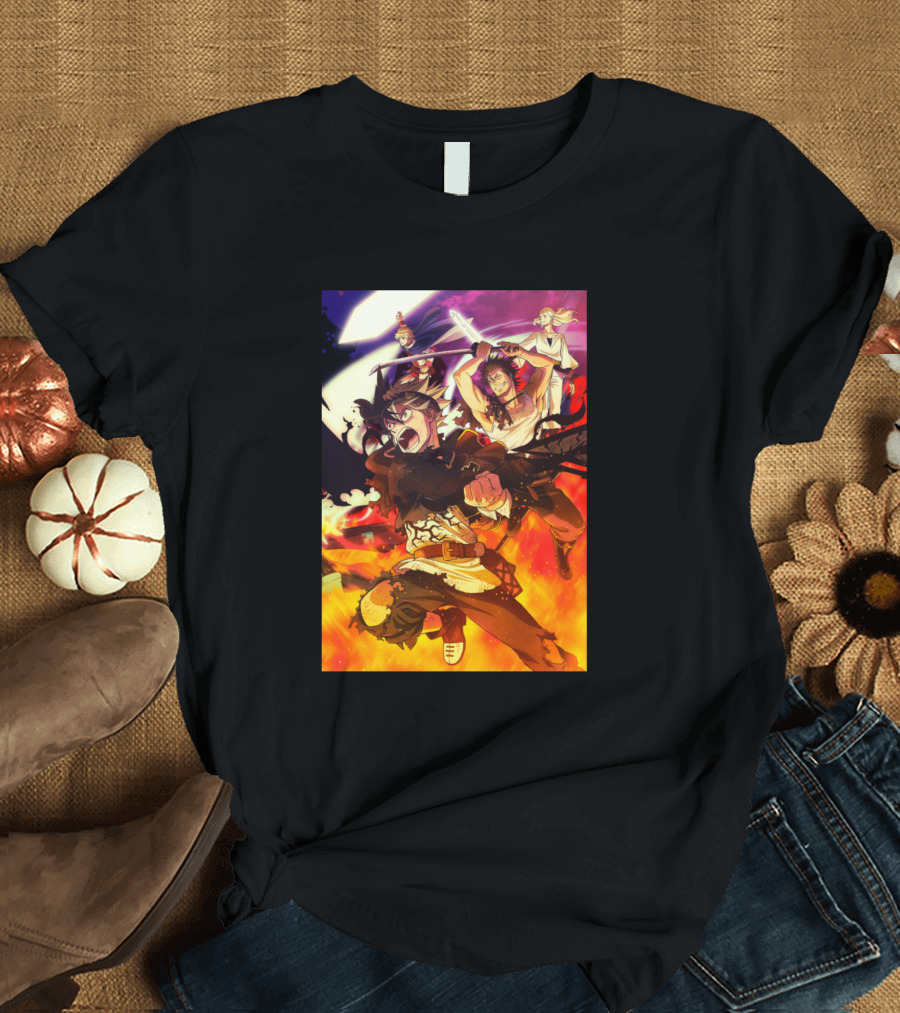 Black Clover Asta and Yami Battle Scene Epic Anime T-Shirt
