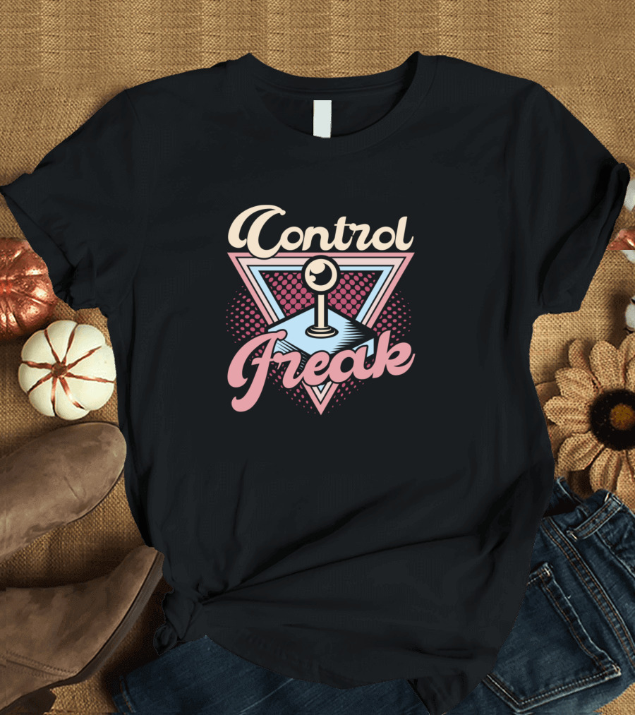 Control Freak Retro Joystick 80s Video Game Arcade Gamer T-Shirt