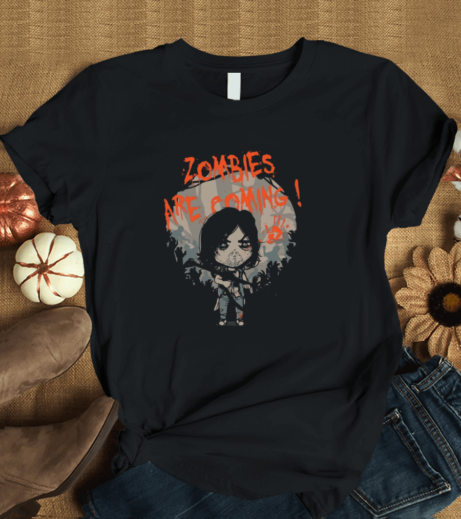 Zombies Are Coming Cute Character Art The Walking Dead T-Shirt