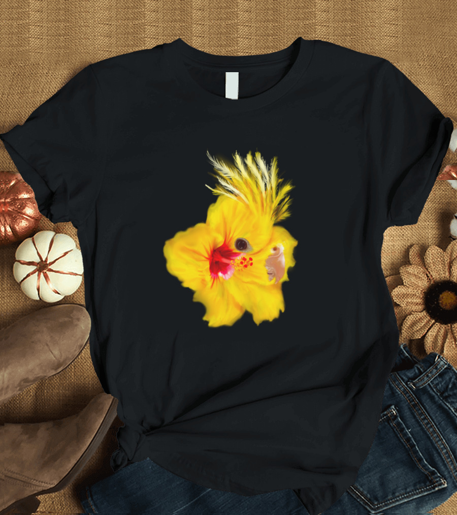 Yellow Cockatiel Hibiscus Fusion T-Shirt