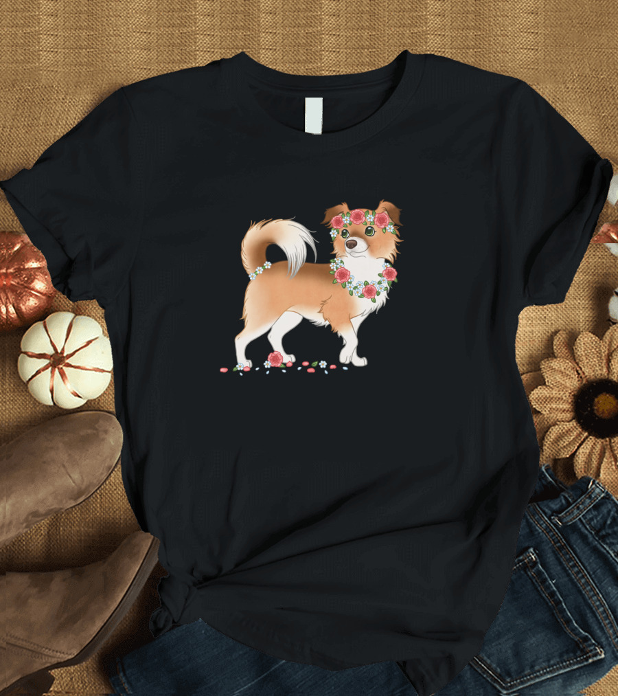 Dog Penny Chihuahua Flowers Chiwowy Girl Cute Chib T-Shirt