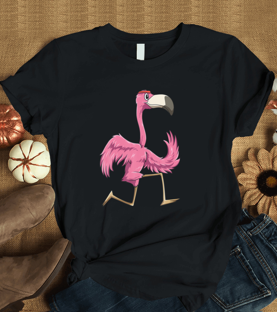 Flamingo Runner Enthusiast Flamingo Lovers Running Flamingo T-Shirt