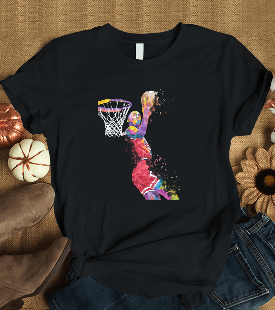 Michael Jordan Colorful Dunk Art Basketball Legend T-Shirt