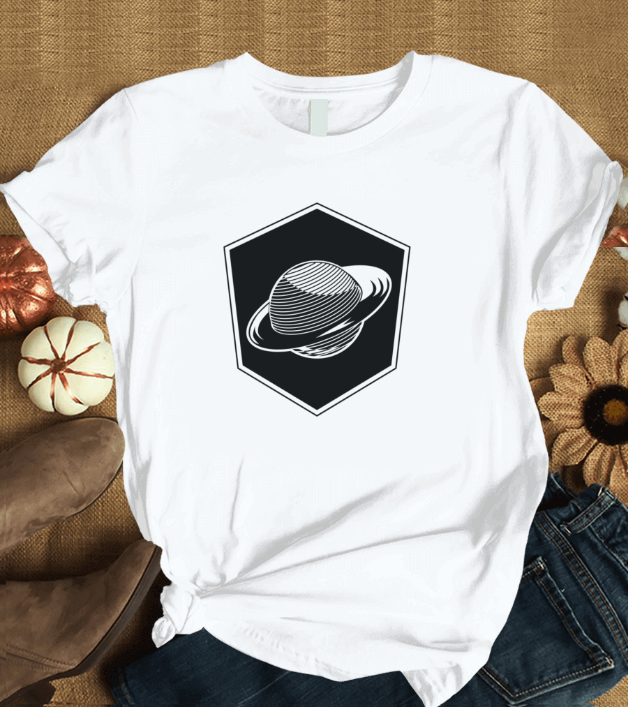 Outer Space Saturn Hexagonal T-Shirt