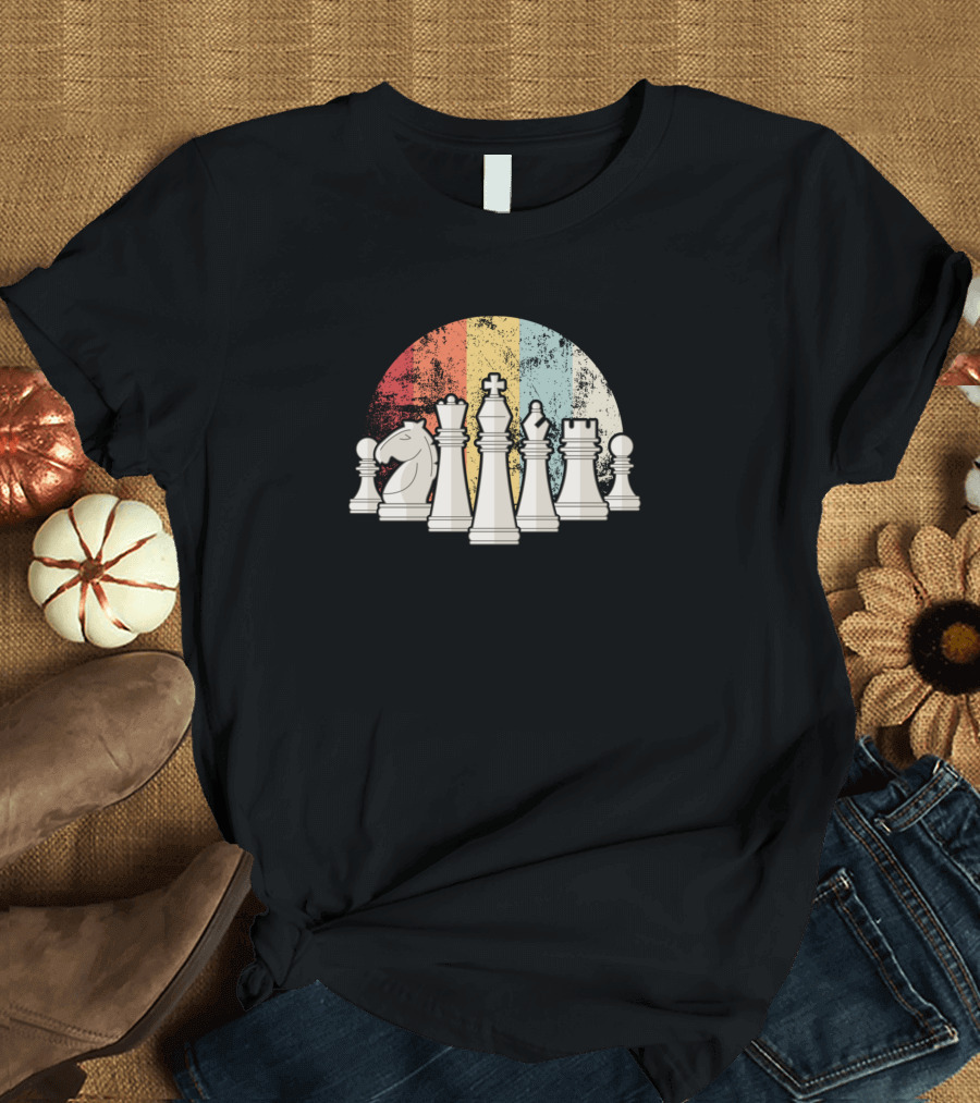 Retro Chess Pieces T-Shirt