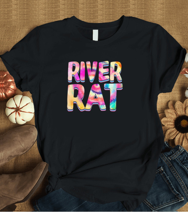 T-Shirt: RIVER RAT Tie-Dye Bold Letters T-Shirt RIVER RAT Tie-Dye Bold Letters T-Shirt