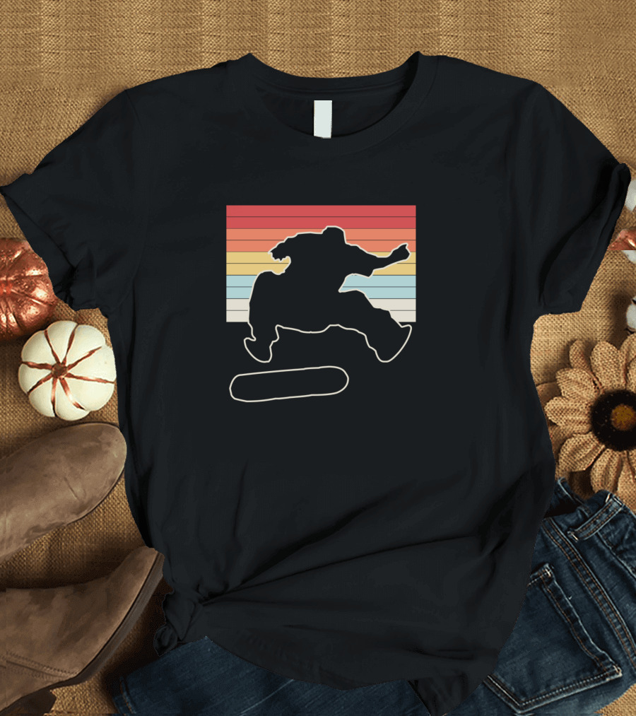 Vintage Retro Skateboarder Kickflip T-Shirt