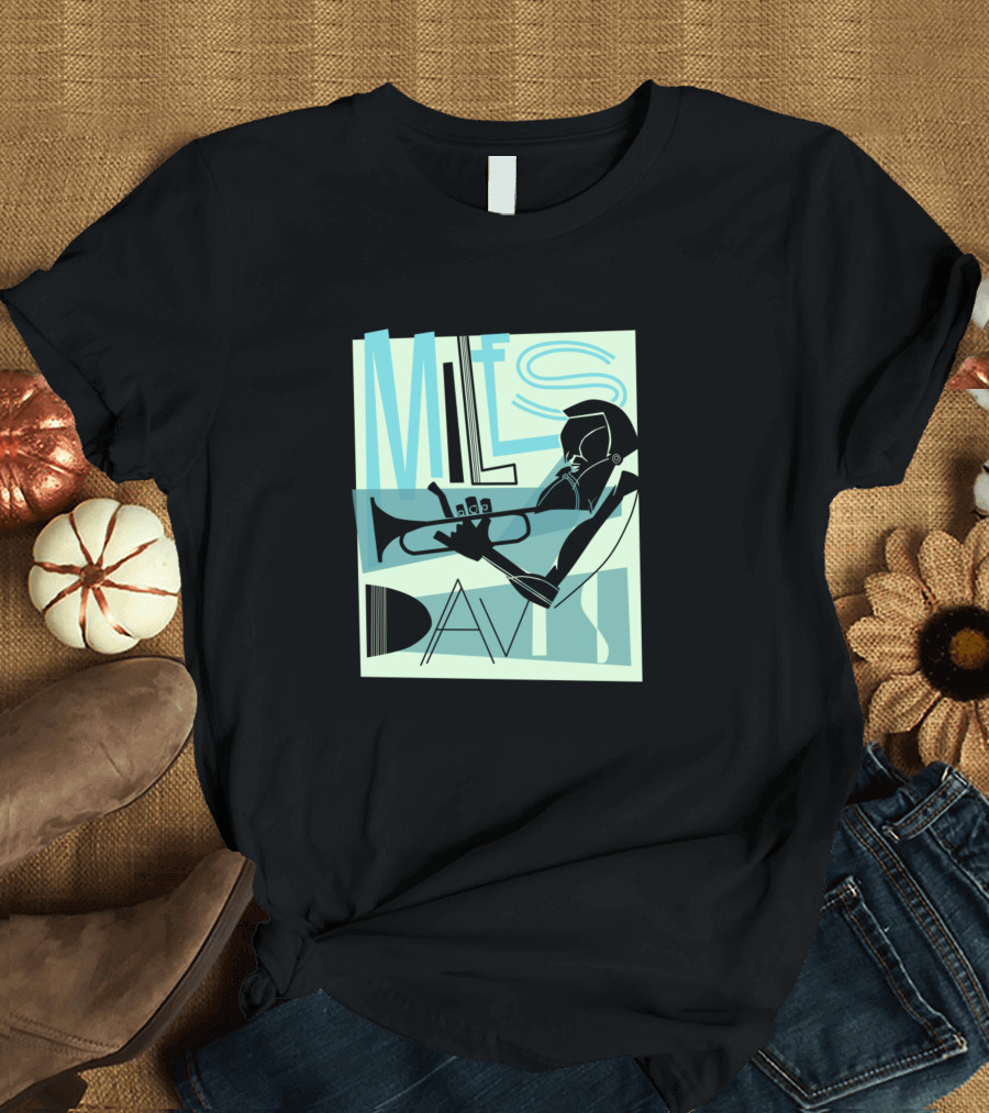 Miles Davis Trumpet Jazz Art Deco T-Shirt