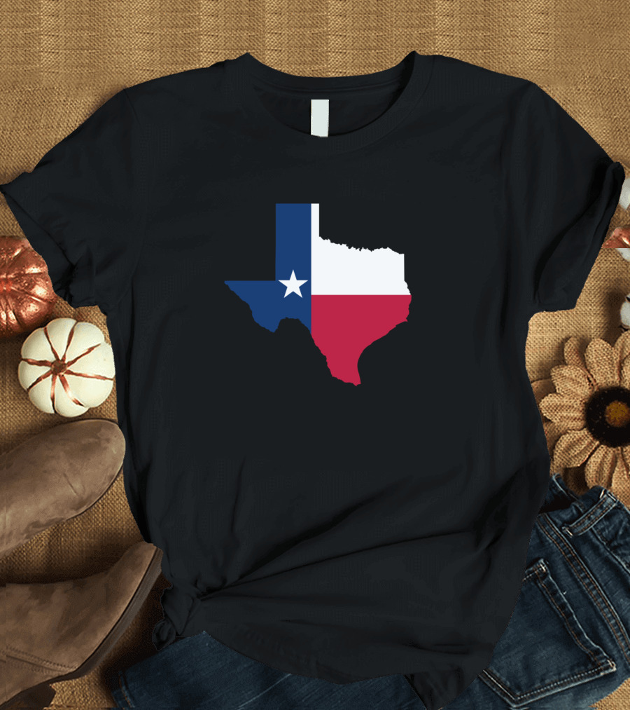 Texas Flag State Outline T-Shirt