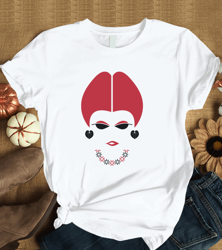 Accessories For Girls And Ladies Tree Leaves Style Red Fashionable Face T-Shirt