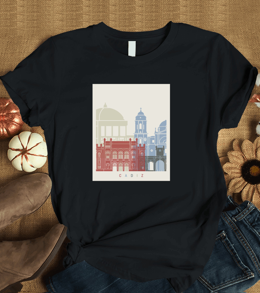Cadiz Colorful Architectural Landmarks T-Shirt