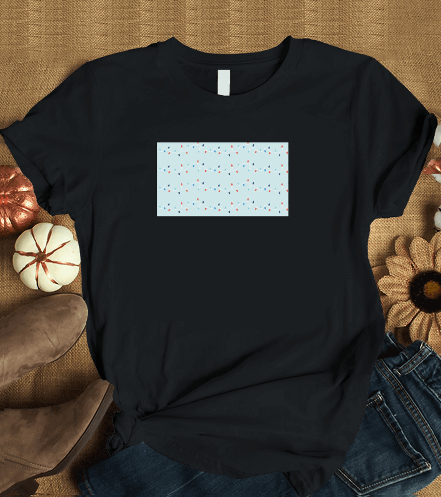 Merry Christmas Pattern Red Blue Green Confetti T-Shirt