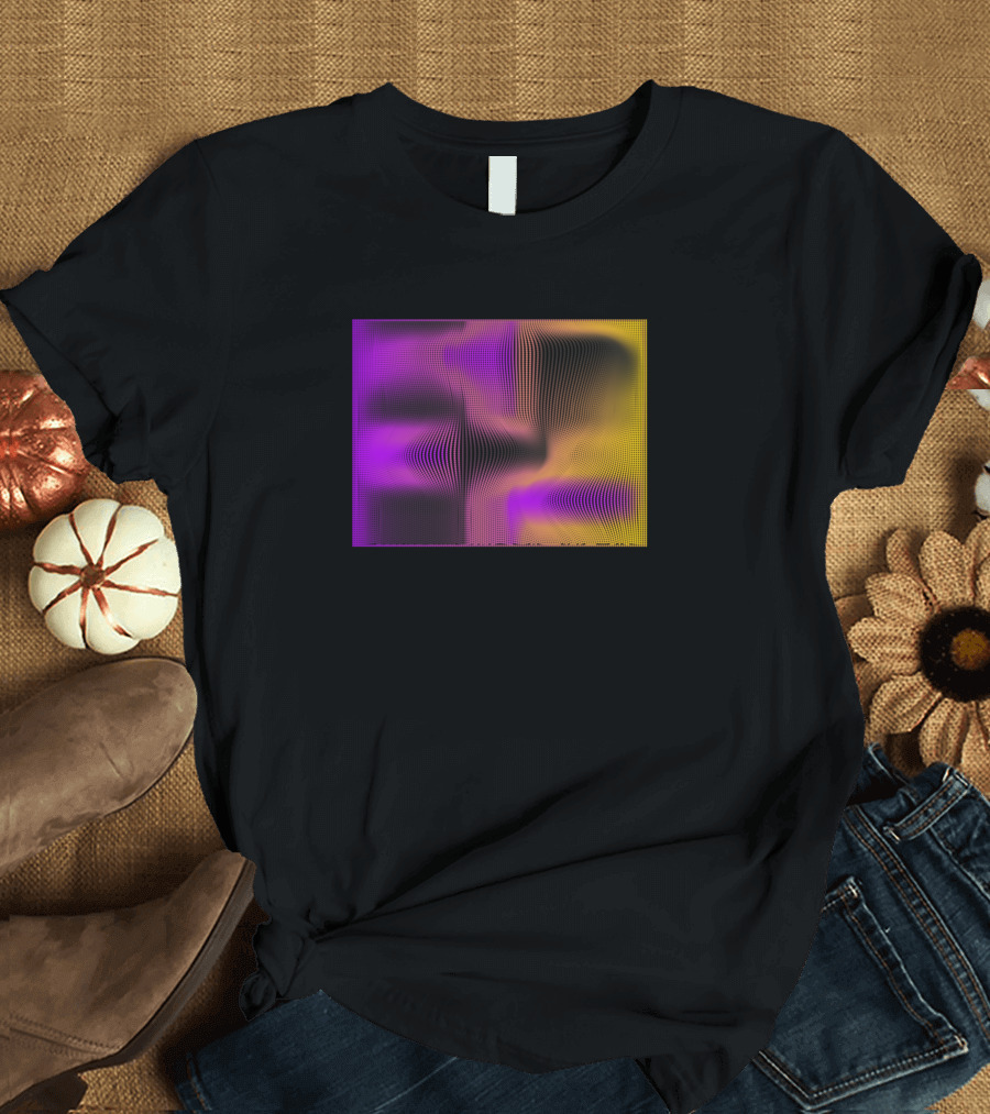 Deformation Vibrant Purple and Yellow Optical Illusion T-Shirt