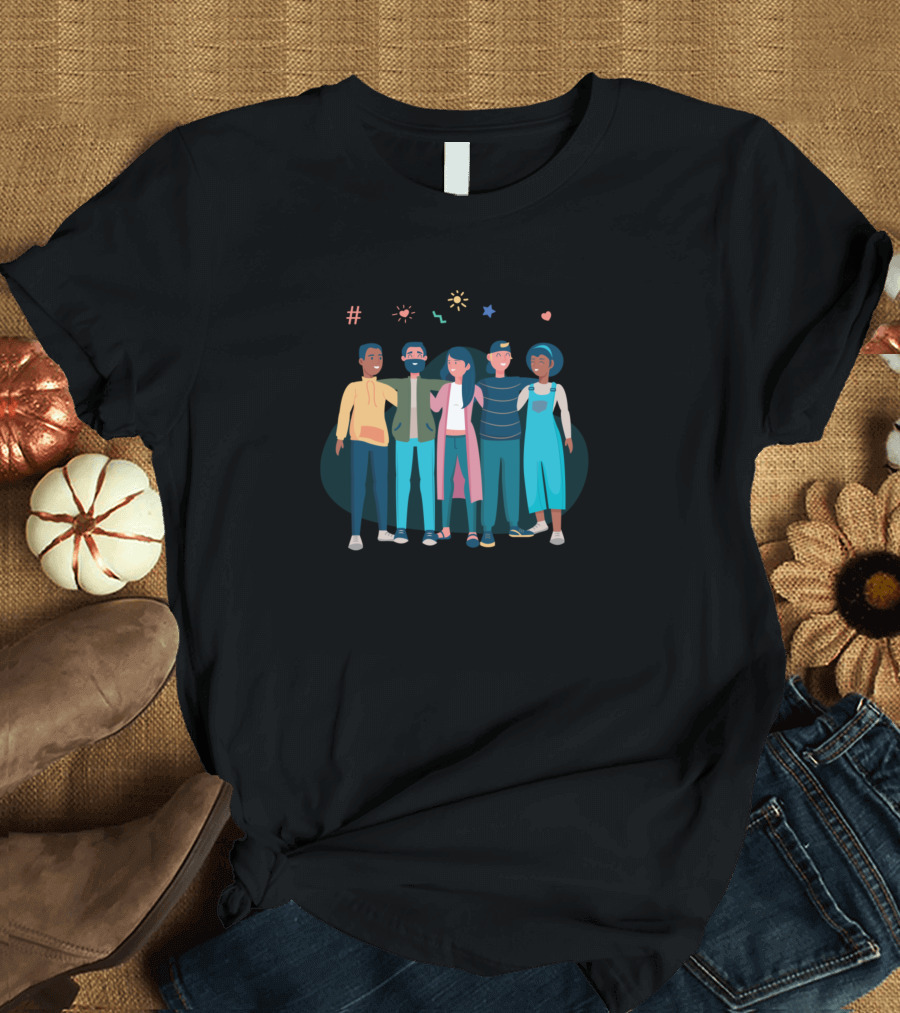 6th Grade Squad Hashtag Stars and Hearts Friends T-Shirt