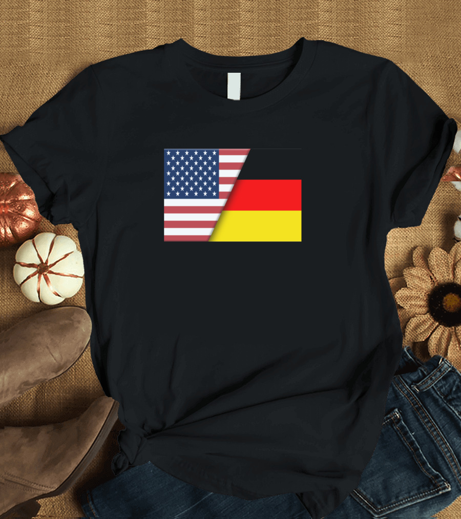 Usa Flag Germany German Deutschland Flag Immigrant Patriotic Combination T-Shirt