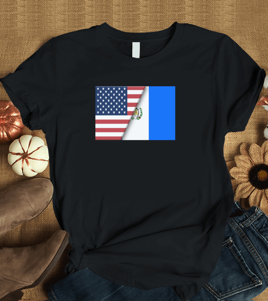 Usa Flag Guatemala Guatemalan Flag Immigrant Ancestry Unity T-Shirt