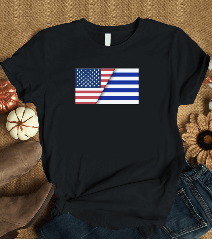 Usa Flag Uruguay Uruguayan Flag Immigrant Ancestry Heritage Connection T-Shirt