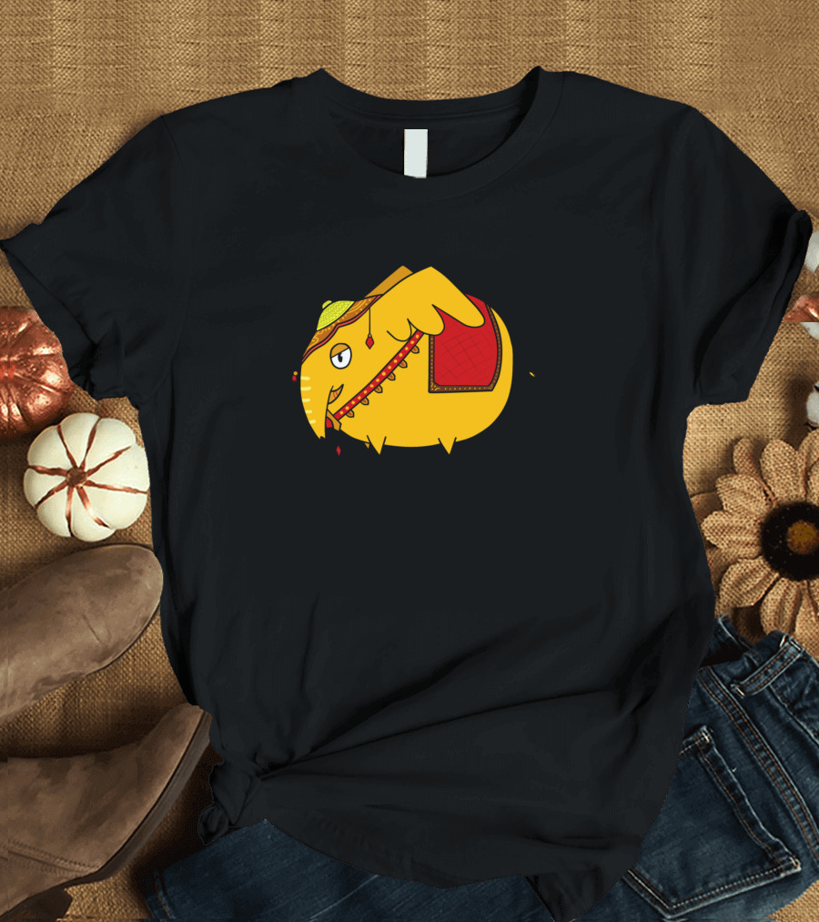Yellow Elephant Red Saddle Green Hat T-Shirt