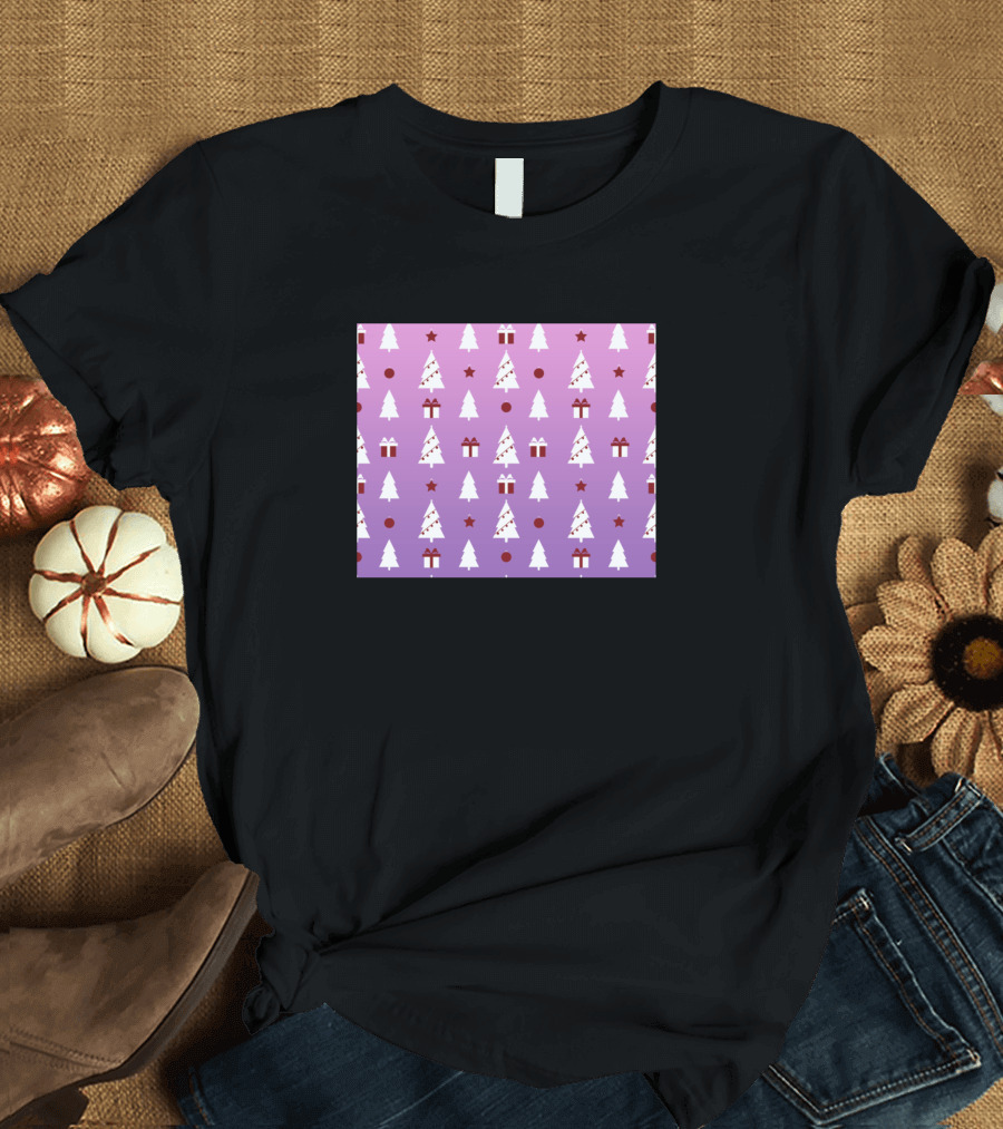 Christmas Tree Star Pine with Gifts and Ornaments T-Shirt